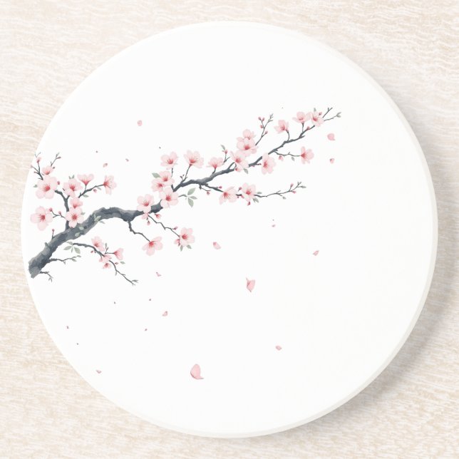 Posavasos Sakura Cherry Blossom Branch Sandstone Coaster (Frente)