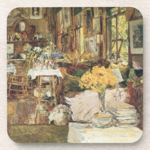 Posavasos Sala de Flores por Childe Hassam, Arte Fino Vintag