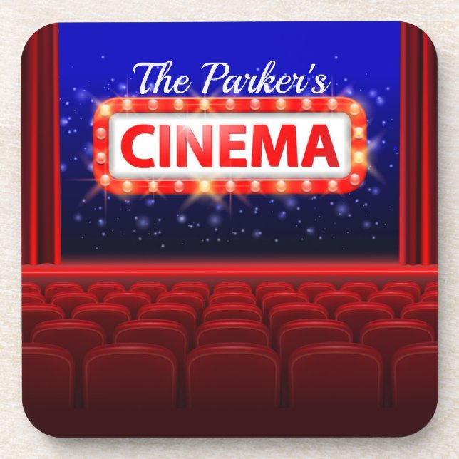 Posavasos Sala familiar de cine personalizada  (Frente)