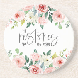 Posavasos Salmo 23:3 Restaura mi versión de la Biblia del Al