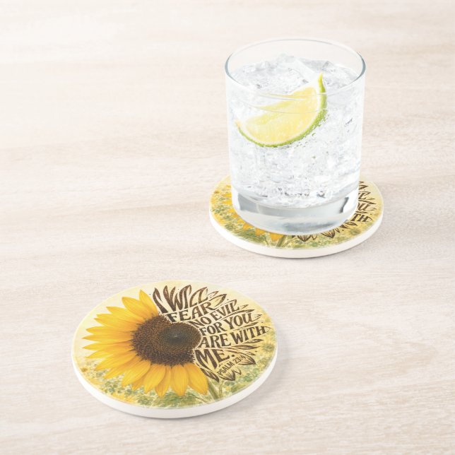 Posavasos Salmo 23 Verso 4 en Girasol (Lado)