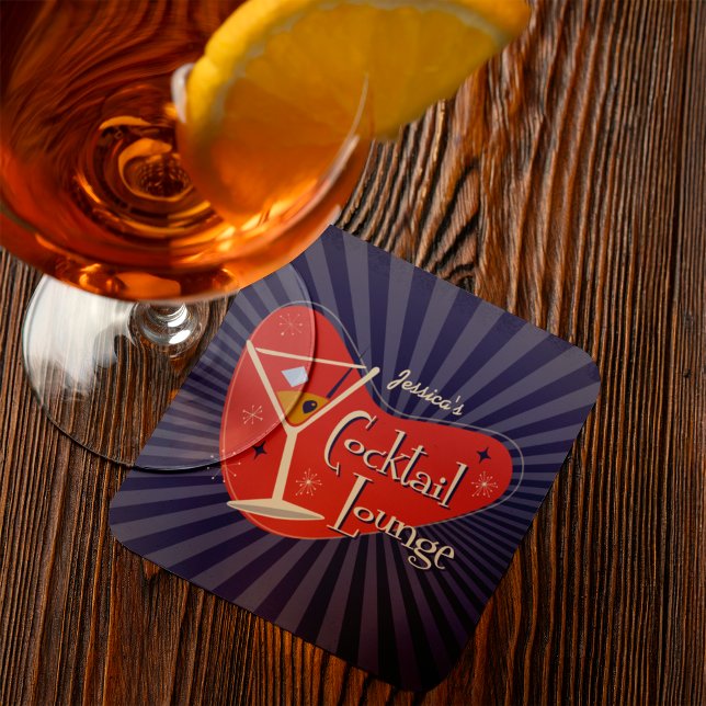 Posavasos Salón De Cócteles De Estilo Mid Century (This fantastic coaster will make the perfect splash at your weekend get together with friends. )