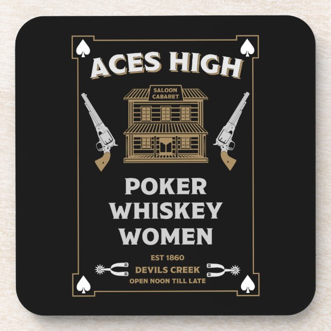 Posavasos Saloon de Cowboy American Frontier (Frente)