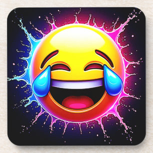 Posavasos Salpicadura Alegre: Arte de Emoji Sonriente