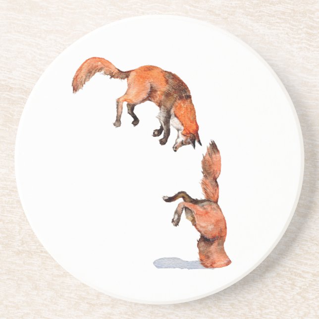 Posavasos Saltando Fox Roja (Frente)