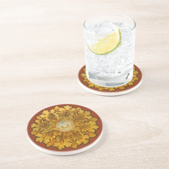 Posavasos Saltos de roble equinoccio de Mabon (Lado)