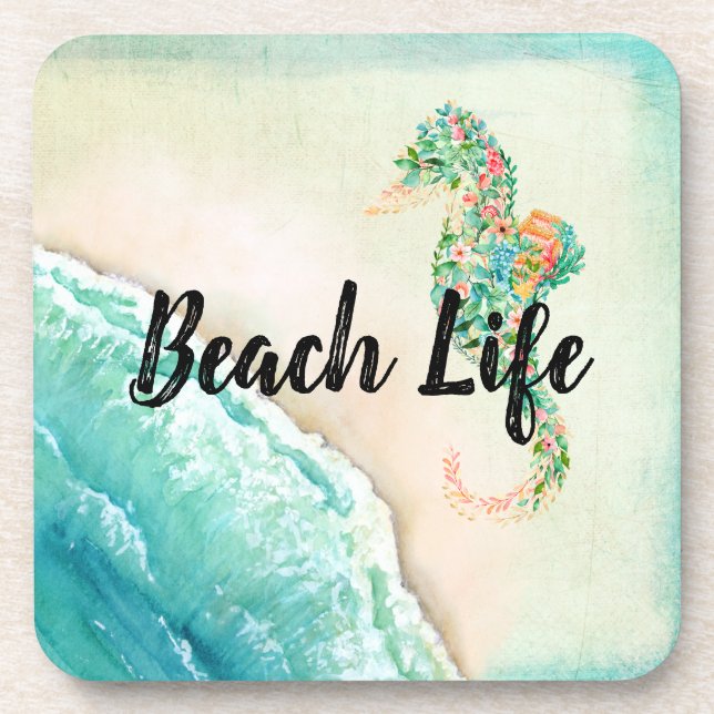 Posavasos Saltwater Beach Life Seahorse (Frente)