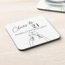 Posavasos Saludos a la moda fiesta de 21 años moderna