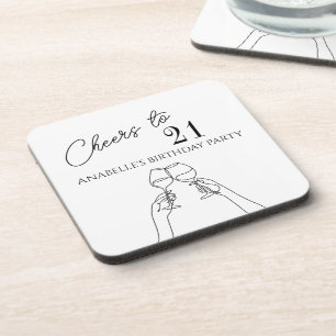 Posavasos Saludos a la moda fiesta de 21 años moderna