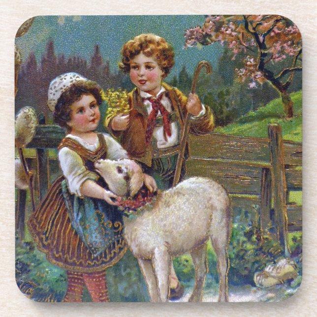 Posavasos Saludos de Pascua 1908 (Frente)