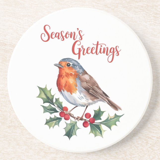 Posavasos Saludos de temporada de Robin animado (Frente)