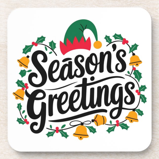 Posavasos Saludos de temporada Navidad (Frente)