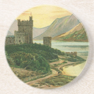 Posavasos Saludos vintage del día de San Patricio Castillo T