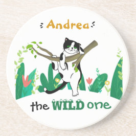 Posavasos Salvaje Un Verdor Safari Kitty Gato Niños Cumpleañ