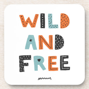 Posavasos Salvaje y libre Cartas de Doodle