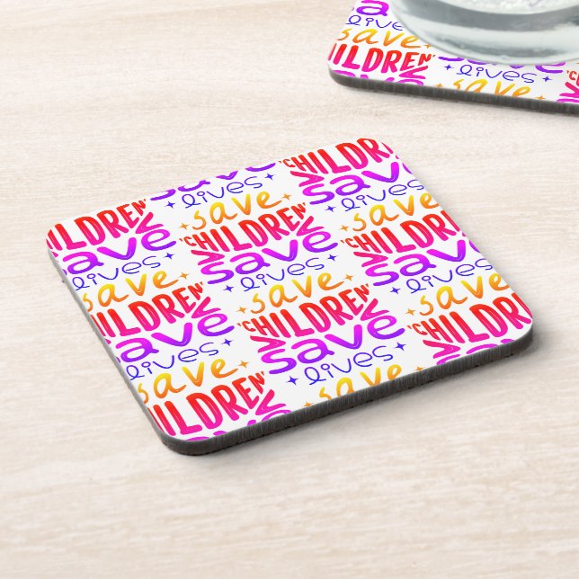 Posavasos Salven niños, salven vidas (Lado Izquierdo)