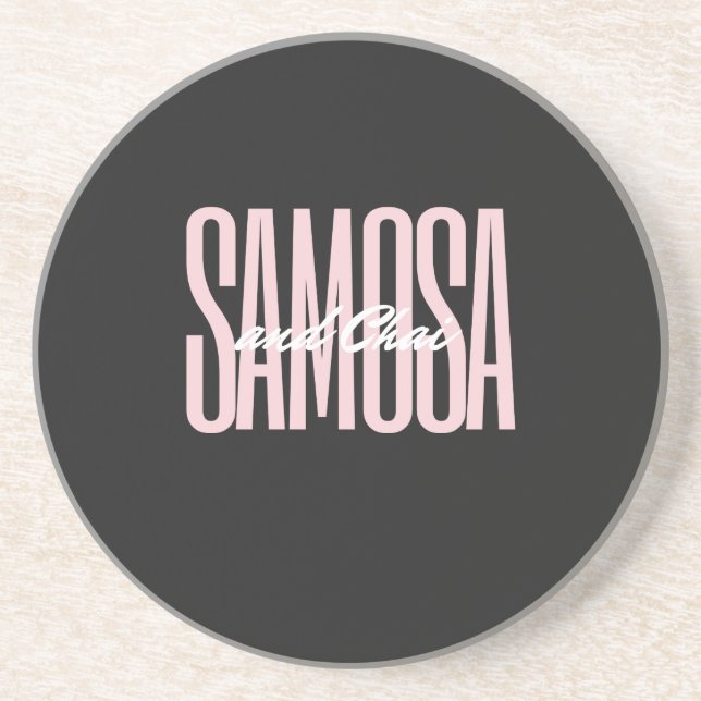 Posavasos samosa y chai T-Shirt reloj grande (Frente)