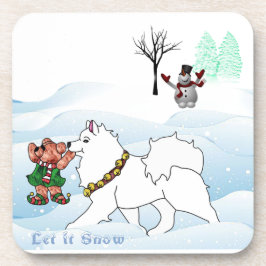 Posavasos Samoyed Let it Snow Coasters
