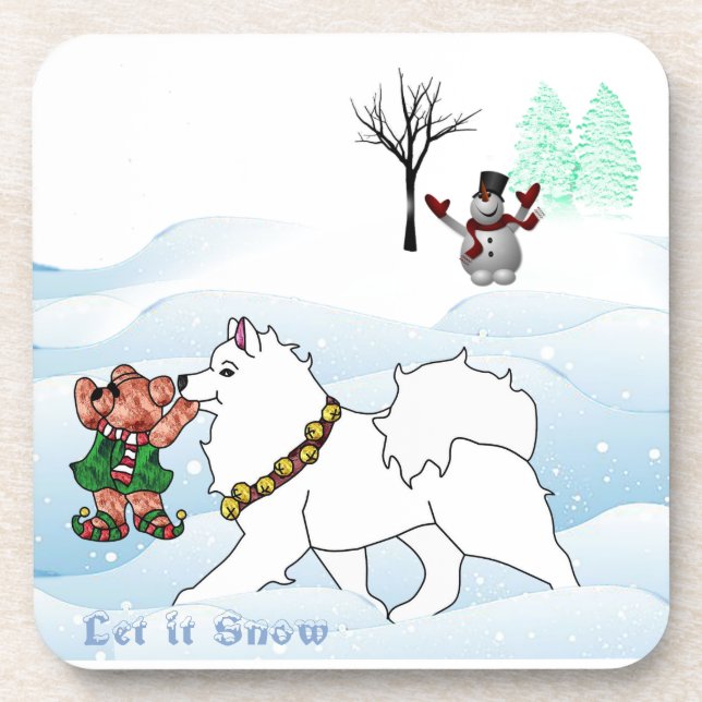 Posavasos Samoyed Let it Snow Coasters (Frente)
