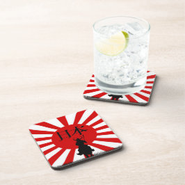 Posavasos Samurai japonés y bandera de Japón bebe galas
