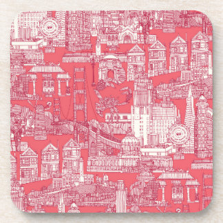 Posavasos San Francisco toile viva magenta rosa rosa