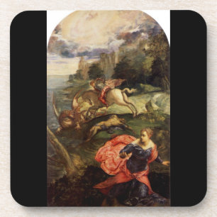 Posavasos San Jorge y el dragón por Tintoretto