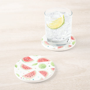 Posavasos Sandía Fruta Rosa Verde