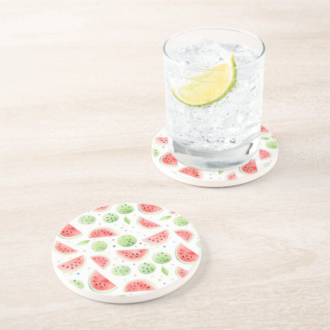 Posavasos Sandías Rojas Verdes Blancas Cumpleaños (Lado)