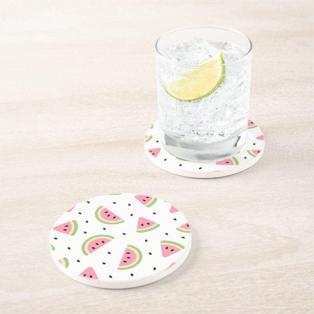 Posavasos sandías rosas, semillas de sandía, patrón de veran (Lado)
