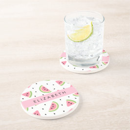 Posavasos sandías rosas, semillas de sandía, tu nombre