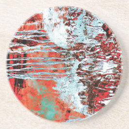 Posavasos Sandstone Coaster – Corrosion Pulse