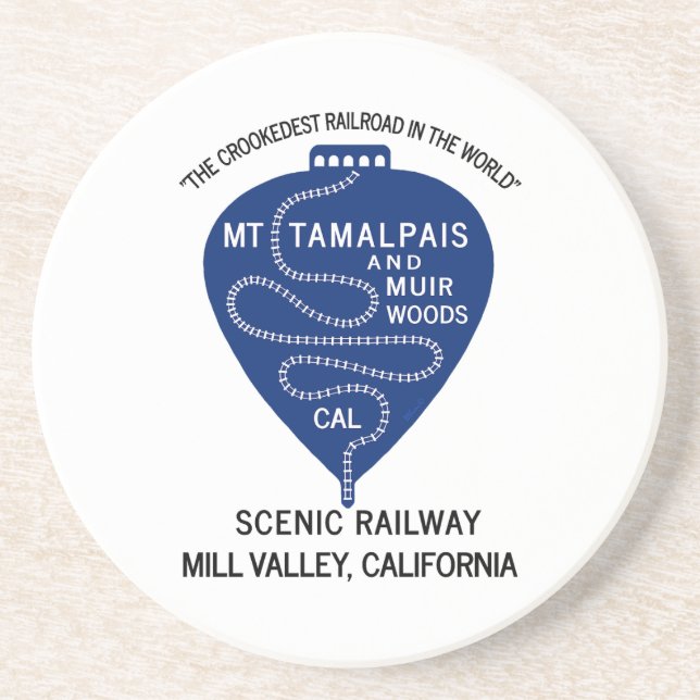 Posavasos Sandstone Coaster Crookedest Railway Mt Tamalpais (Frente)