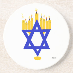 Posavasos Sandstone Coaster Hanukkah Menorah
