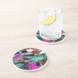 Posavasos Sandstone Coaster – Neon Pulse