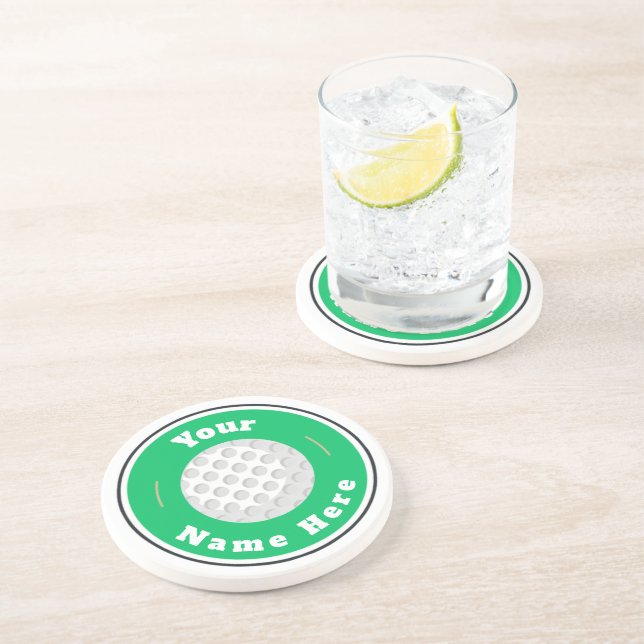 Posavasos Sandstone Coaster - Personalizado Golf (añadir nom (Lado)