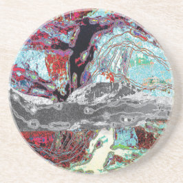 Posavasos Sandstone Coaster – Strata Pulse