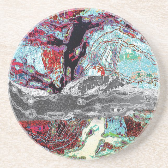 Posavasos Sandstone Coaster – Strata Pulse (Frente)