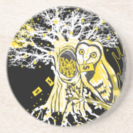 Posavasos Sandstone Coaster – Urban Tree Owl & Wealth 