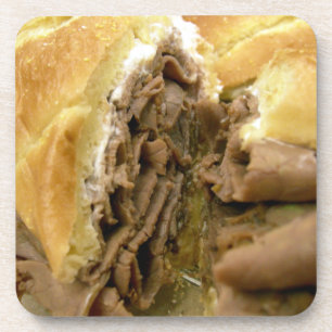Posavasos Sándwich de carne asada con queso cremoso de cabra