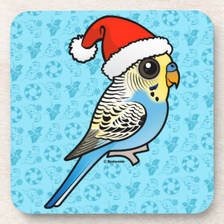 Posavasos Santa Budgie azul y amarillo