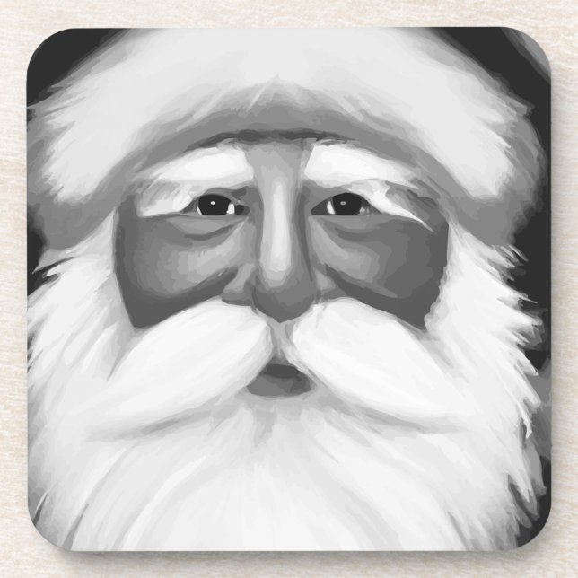 Posavasos Santa Claus blanco y negro (Subido por el creador)