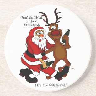 Posavasos Santa Claus con alce - espuma