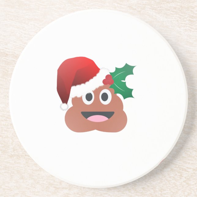 Posavasos santa claus poop emoji (Frente)