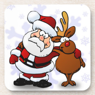 POSAVASOS SANTA CLAUS Y RUDOLPH