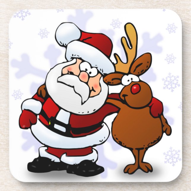 POSAVASOS SANTA CLAUS Y RUDOLPH (Frente)