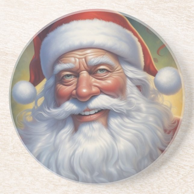 Posavasos Santa Cláusula Feliz Navidad Feliz Año Nuevo (Frente)