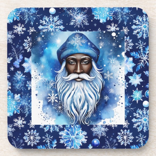 Posavasos Santa en azul (Frente)