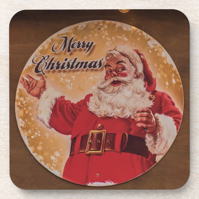 Posavasos Santa en las galerías de cristal redondo (Frente)