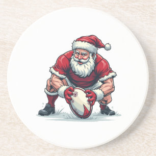 Posavasos Santa jugando fútbol fantasía jugador de Navidad