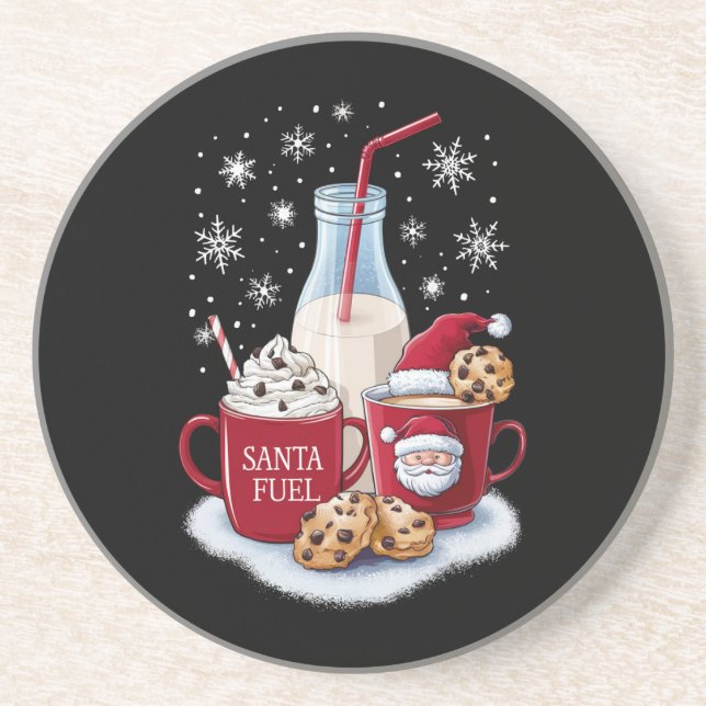 Posavasos Santa Navidades Leche y Cookies Latte Family Xmas (Frente)